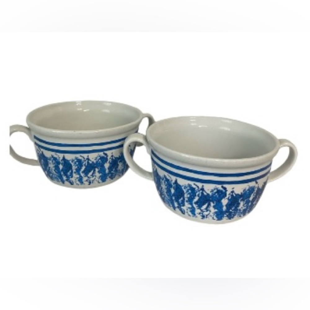 Set Farmhouse Double Handle Soup Bowls